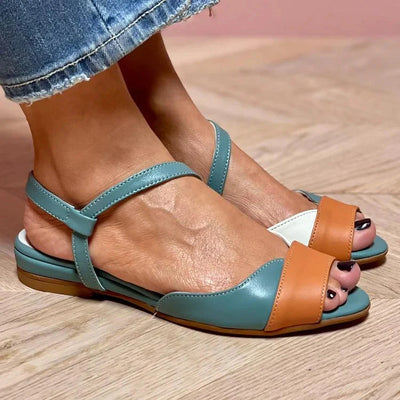 GENEVA | Trefarvede Sandaler med Åben Tå