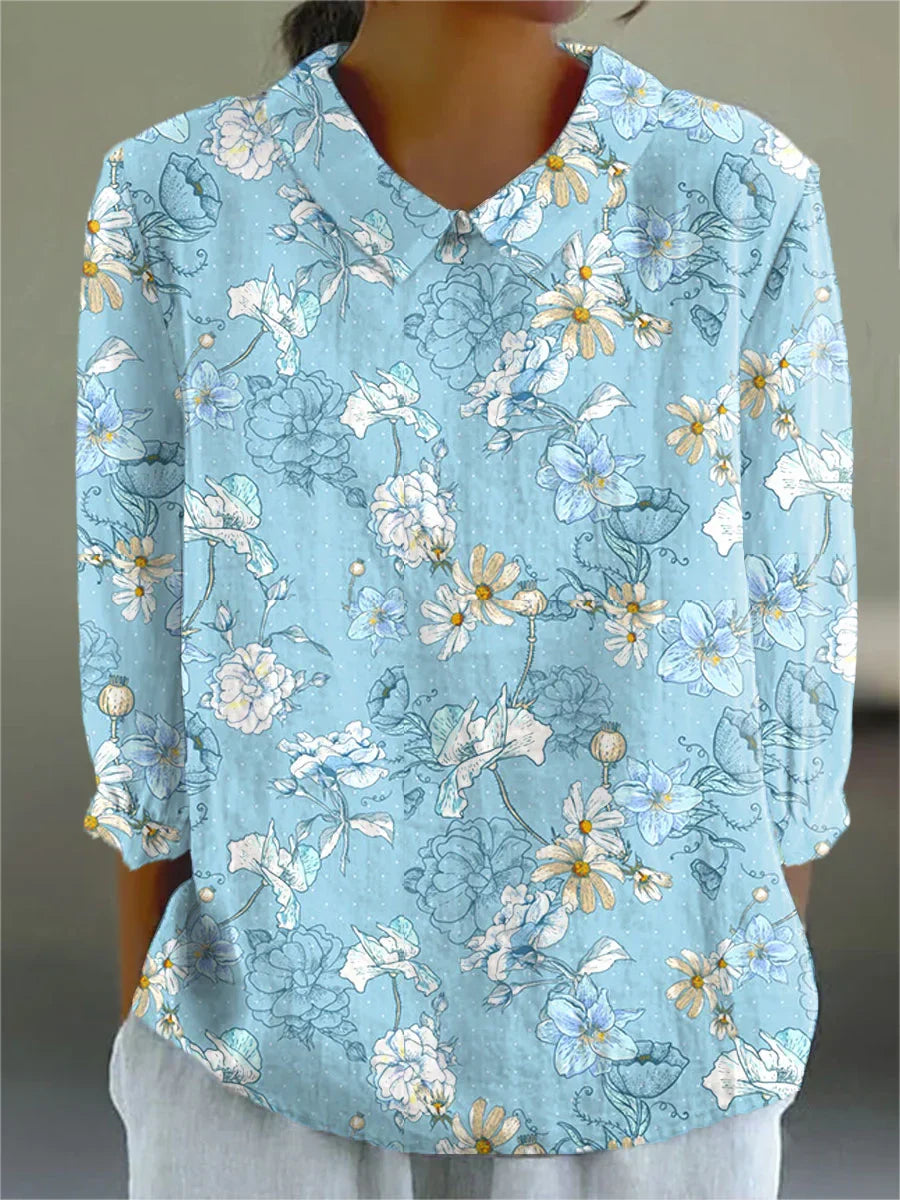 Elle | Vintage farverig bluse