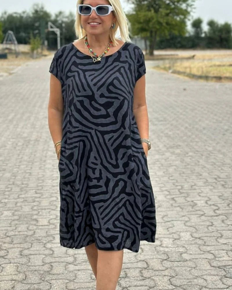 Clara - Boheme-kjole med leopardmønster
