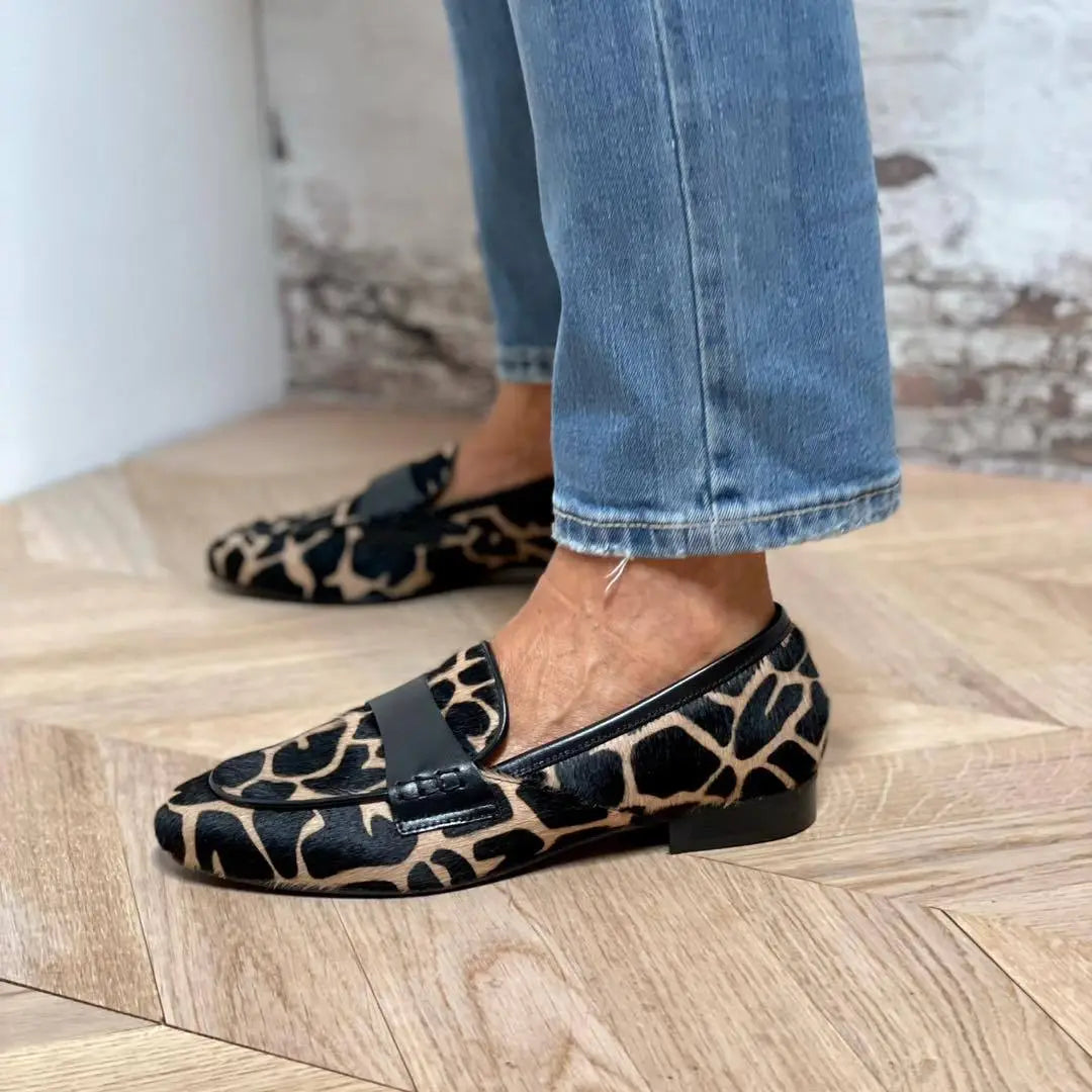 Priszilla | Loafers med girafprint