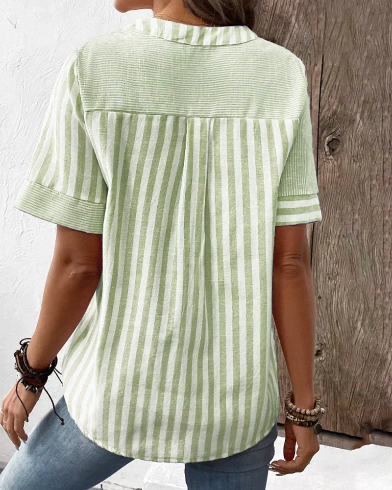 Lena | Elegant stribet bluse