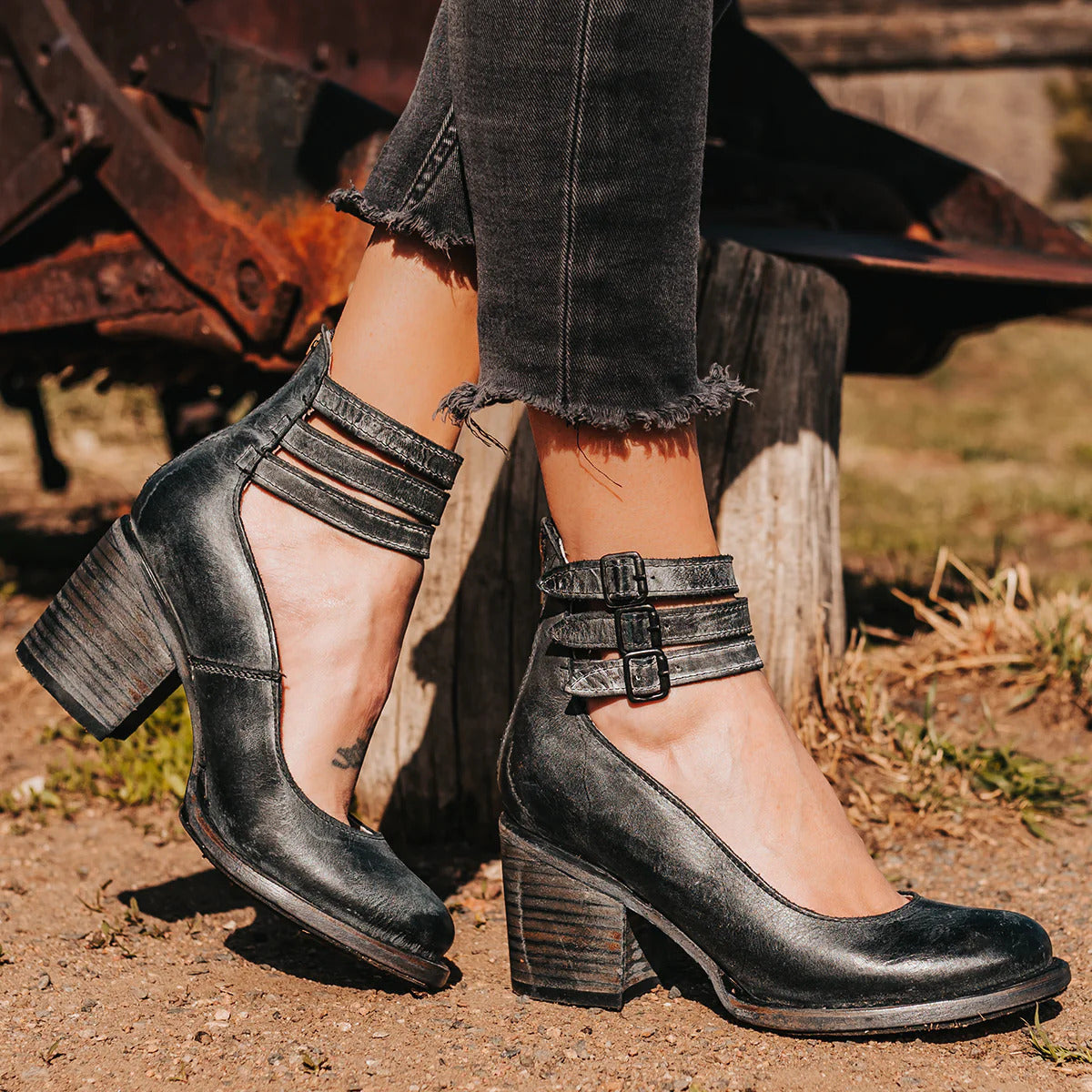 Ginevra™ | Multi-strap pumps med chunky hæl