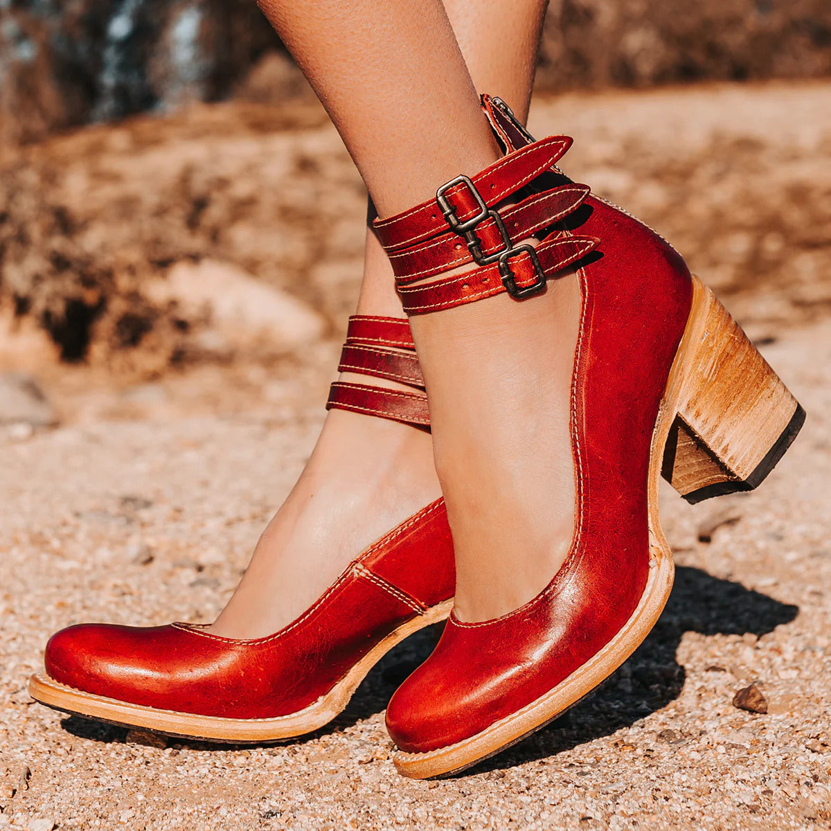 Ginevra™ | Multi-strap pumps med chunky hæl