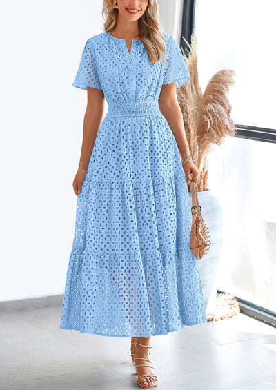 Linette – Sommerkjole med Elegant Broderie