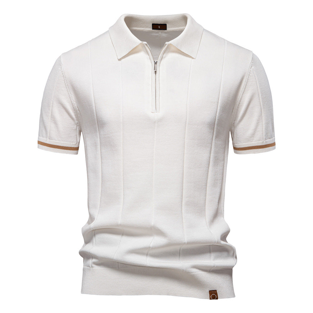 Per™ - Struktur-Zip-Poloshirt