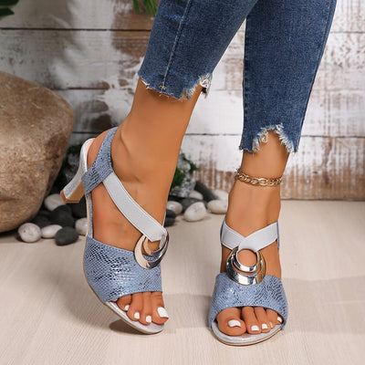 Jasmina – Højhælet sandal med metallås