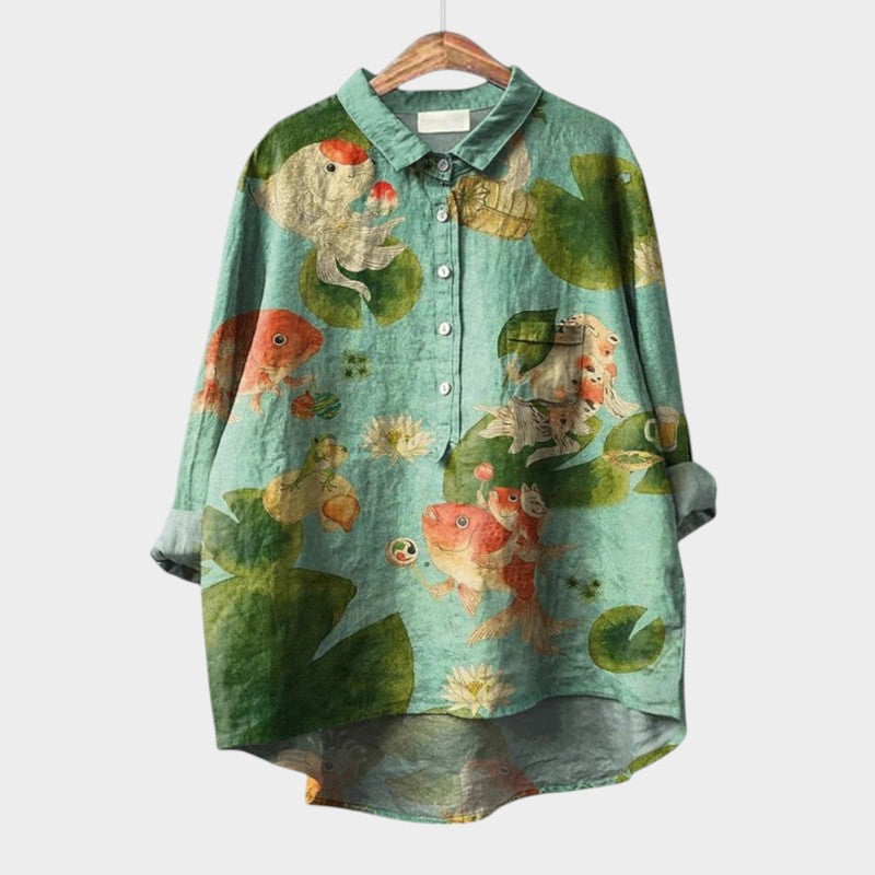VIOLETTA | Oversized blomsterbluse med absolut komfort til solrige dage