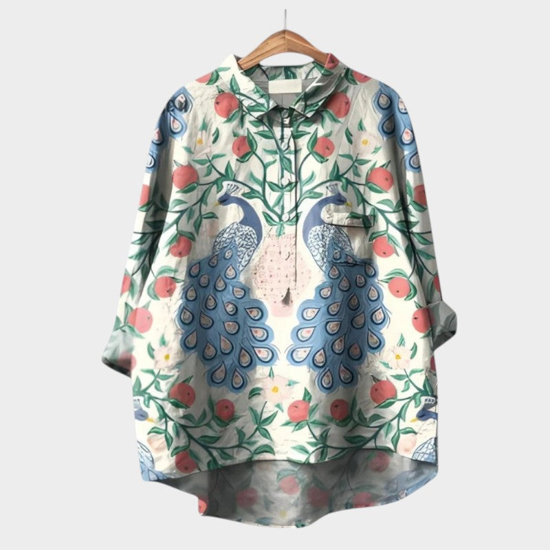 VIOLETTA | Oversized blomsterbluse med absolut komfort til solrige dage