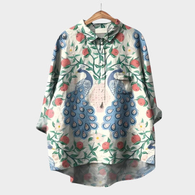 VIOLETTA | Oversized blomsterbluse med absolut komfort til solrige dage