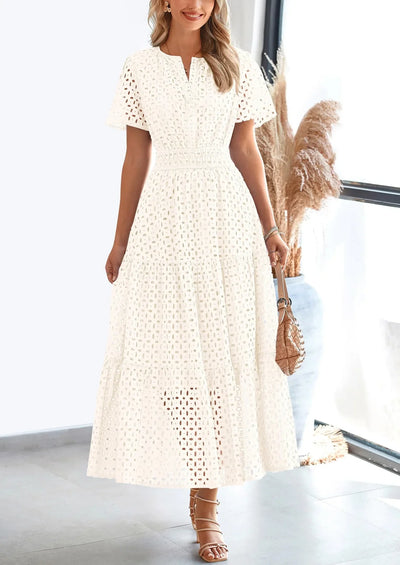 Linette – Sommerkjole med Elegant Broderie