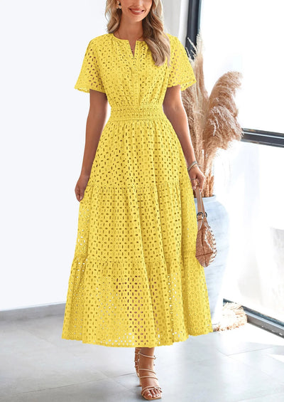 Linette – Sommerkjole med Elegant Broderie