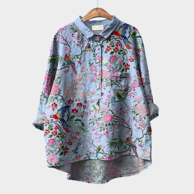 VIOLETTA | Oversized blomsterbluse med absolut komfort til solrige dage