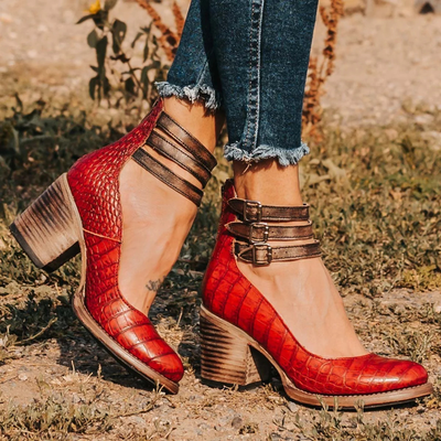 Ginevra™ | Multi-strap pumps med chunky hæl