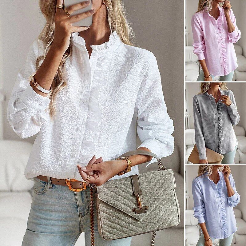 Lena | Bluse med flæser